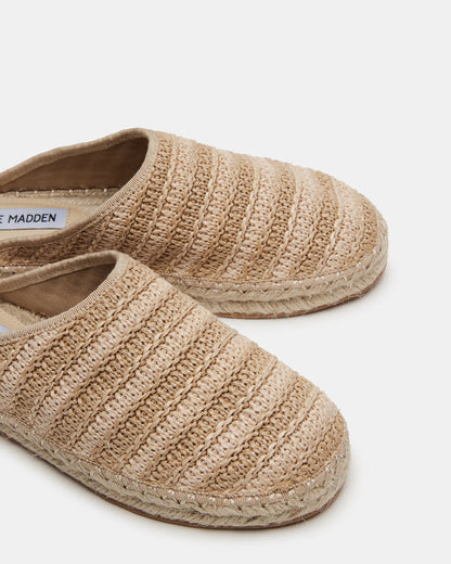 GILLIGAN Raffia Espadrille Mule Flat | Women's Flats | Steve Madden