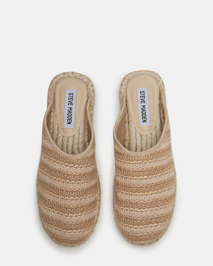 GILLIGAN Raffia Espadrille Mule Flat | Women's Flats | Steve Madden