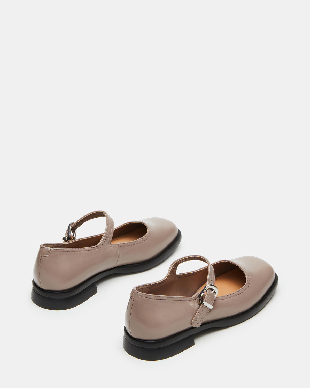 DELANCY Taupe Leather Women's Mary Jane Flats | Steve Madden