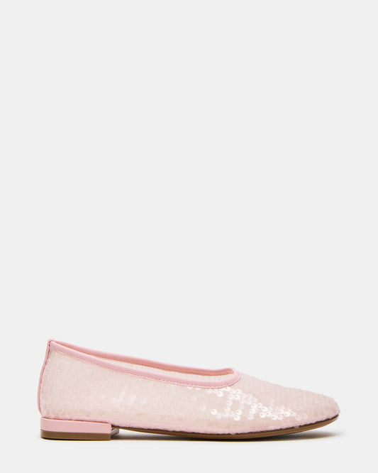 GARCELLE Pink Sequin Women's Ballet Flats | Steve Madden