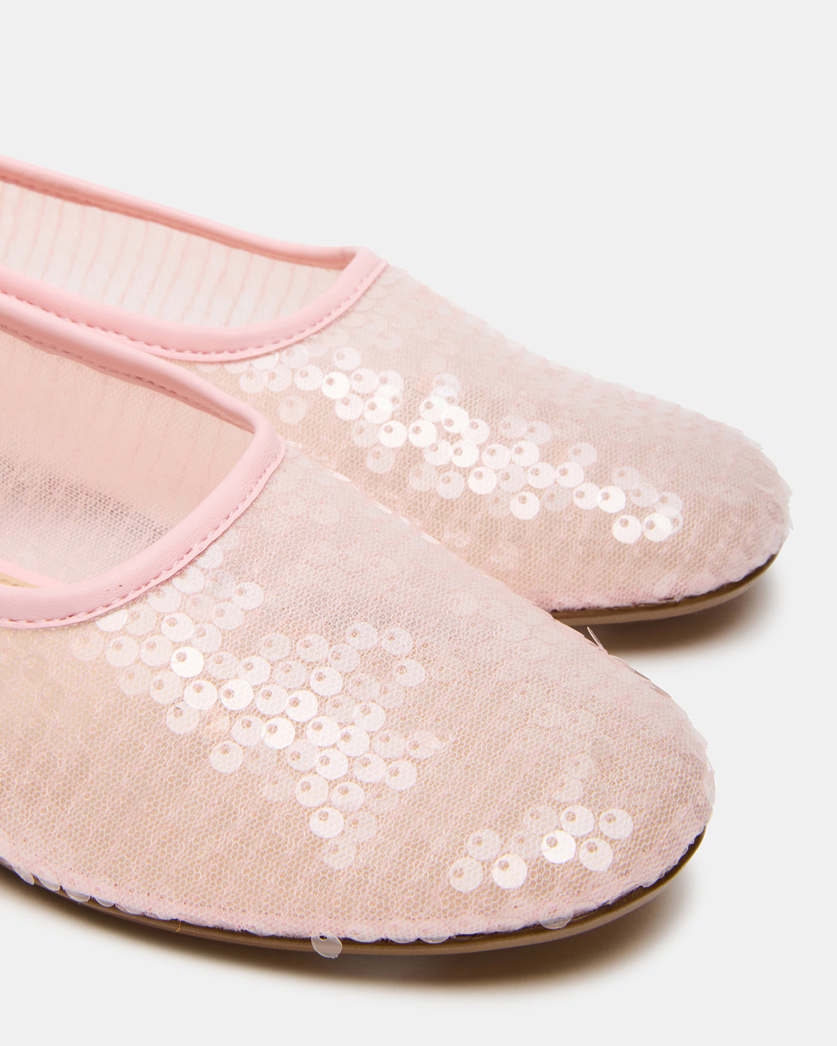 GARCELLE Pink Sequin Women's Ballet Flats | Steve Madden