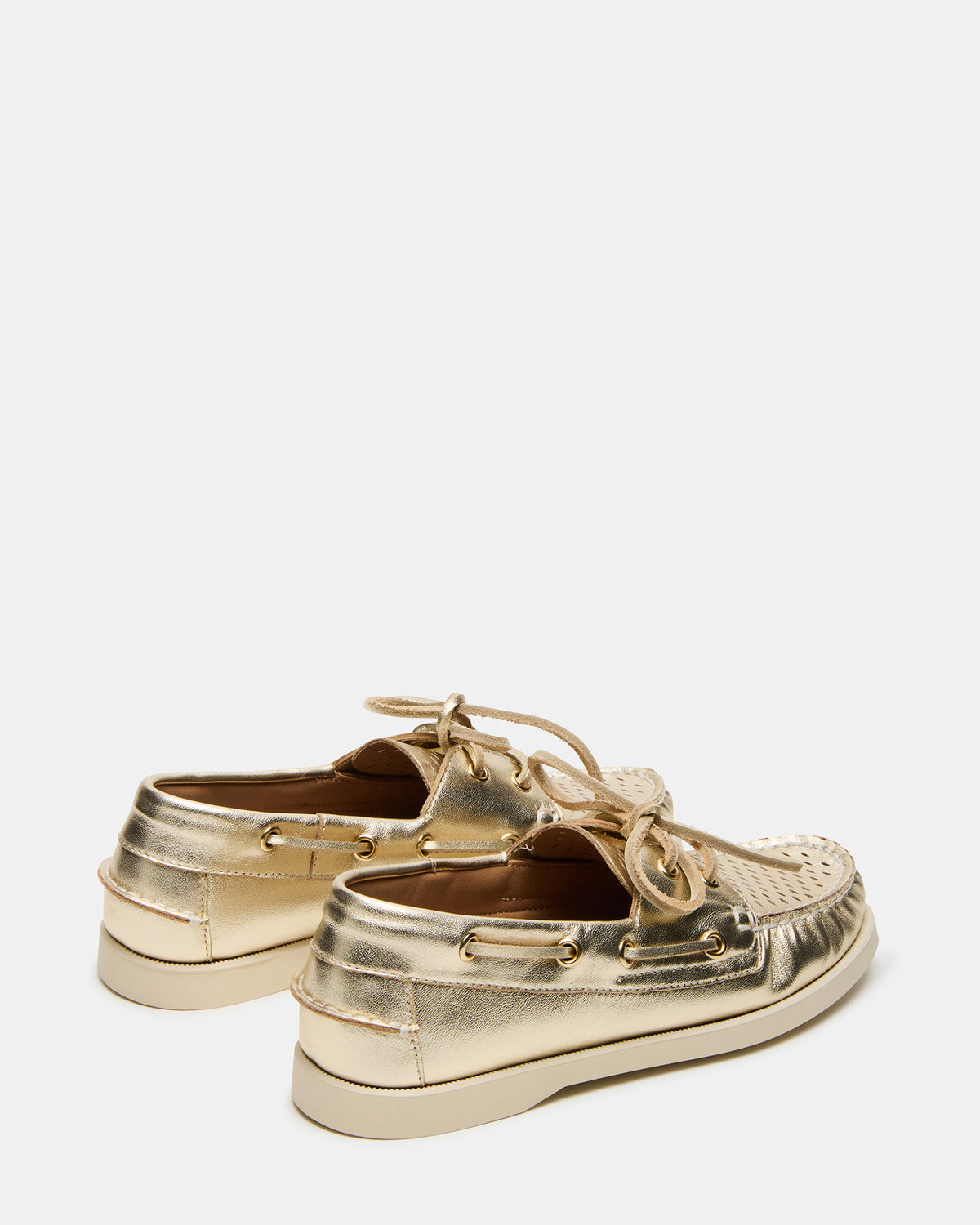 SAIL Gold Leather Flat Loafer | Women's Loafers | Steve Madden
