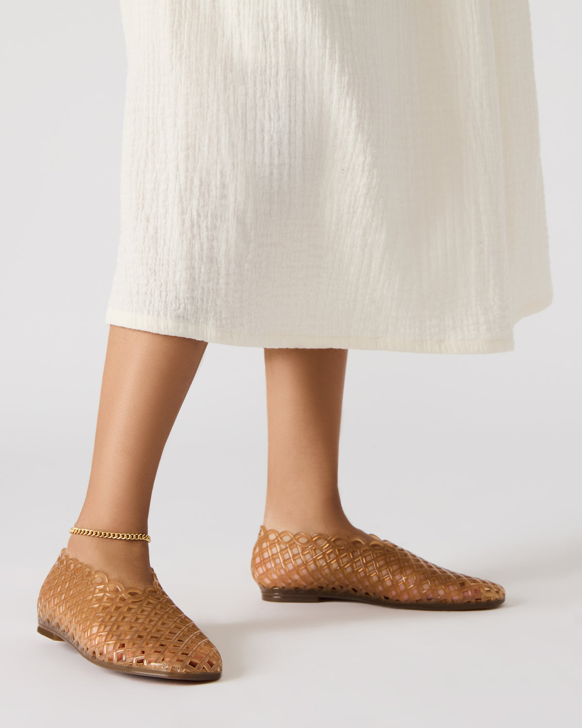 GROVE Tan Square-Toe Jelly Women's Flat | Steve Madden