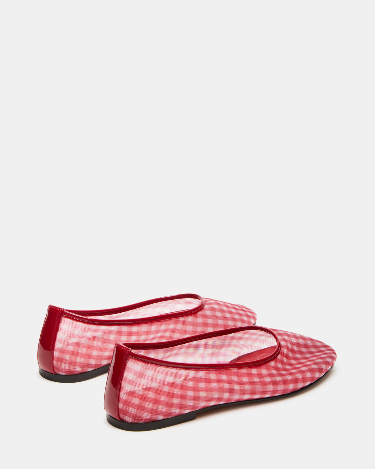 MEADOW Red Gingham Mesh Women's Ballet Flats | Steve Madden
