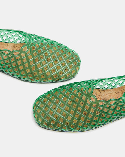 GROVE Green Square-Toe Jelly Women's Flat | Steve Madden