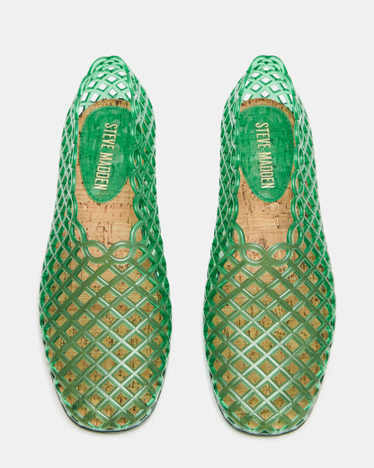 GROVE Green Square-Toe Jelly Women's Flat | Steve Madden
