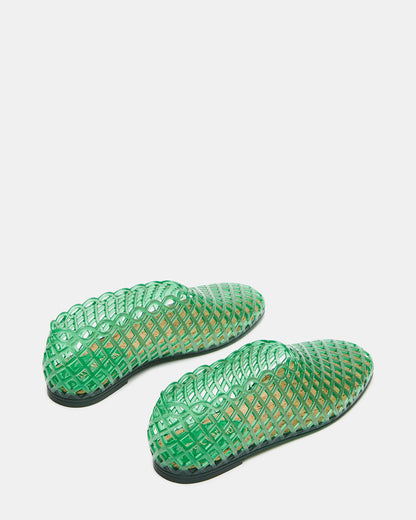 GROVE Green Square-Toe Jelly Women's Flat | Steve Madden