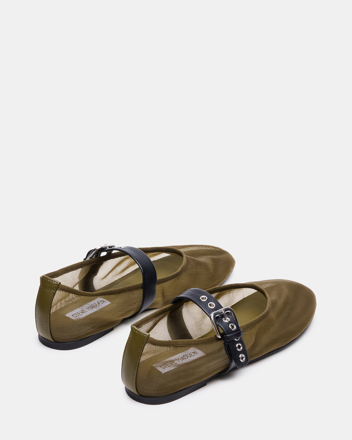 MITSY Olive/Black Mary Jane Mesh Ballet Women's Flat | Steve Madden