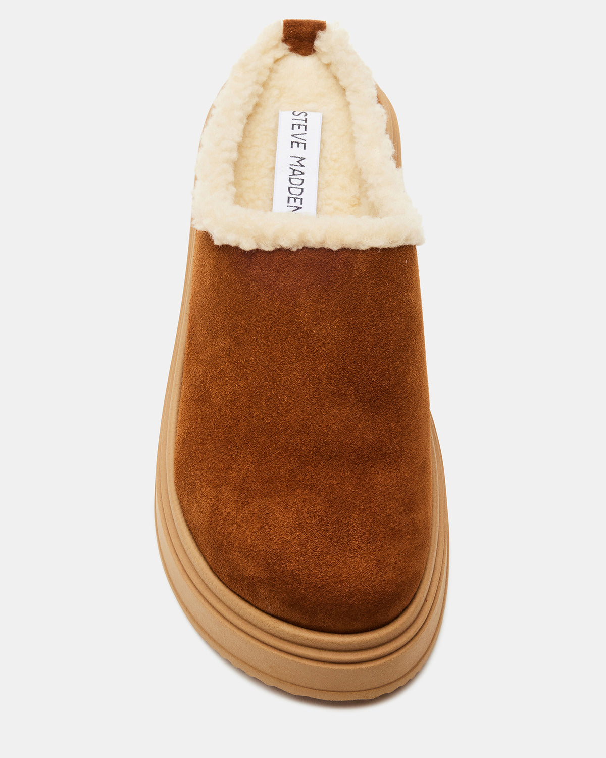 SMORES Tan Suede Faux Fur Slip-On | Women's Flats | Steve Madden