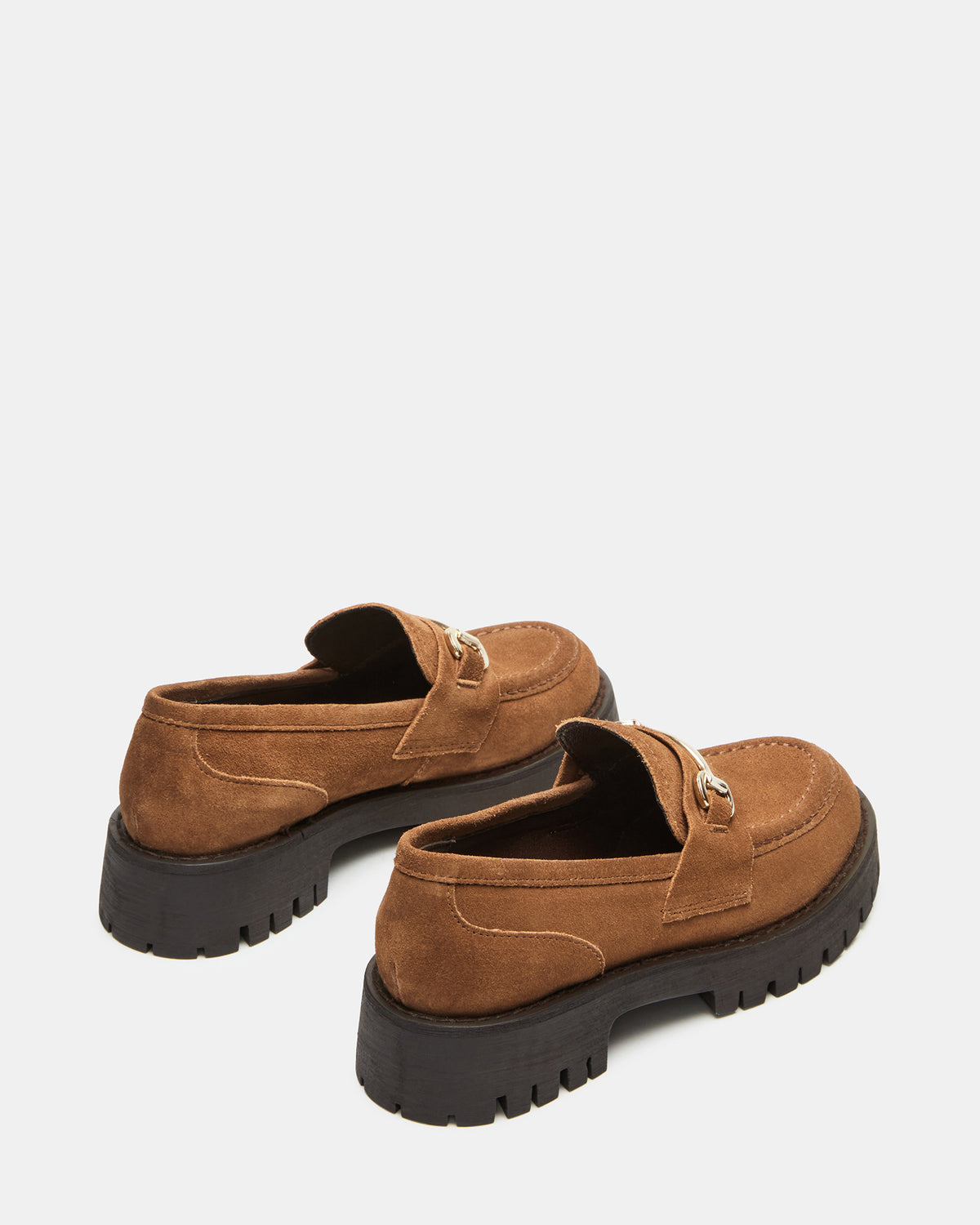 LANDO Cognac Suede Lug Women's Loafer | Steve Madden