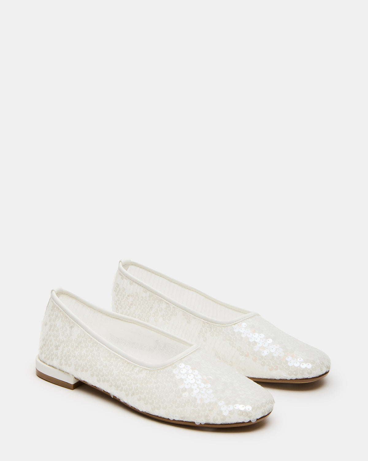 GARCELLE White Sequin Women's Ballet Flats | Steve Madden