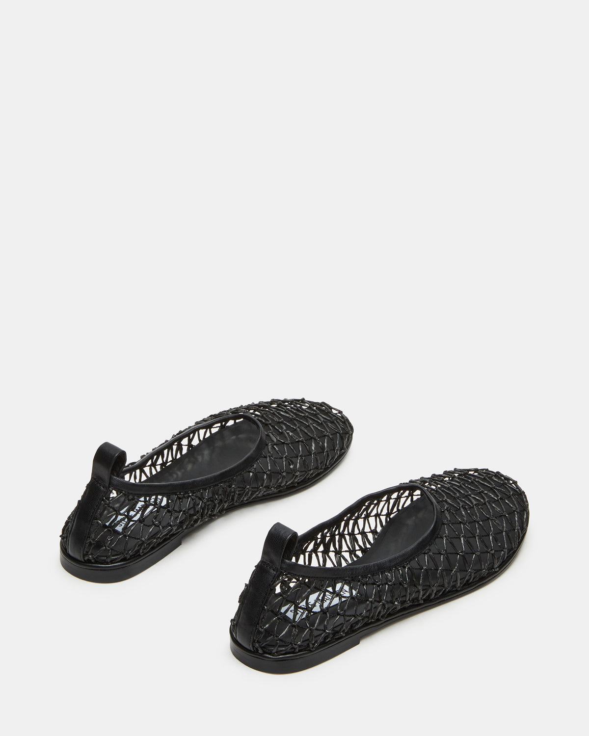 AMBROSIA Black Women's Net Caged Ballet Flat | Steve Madden