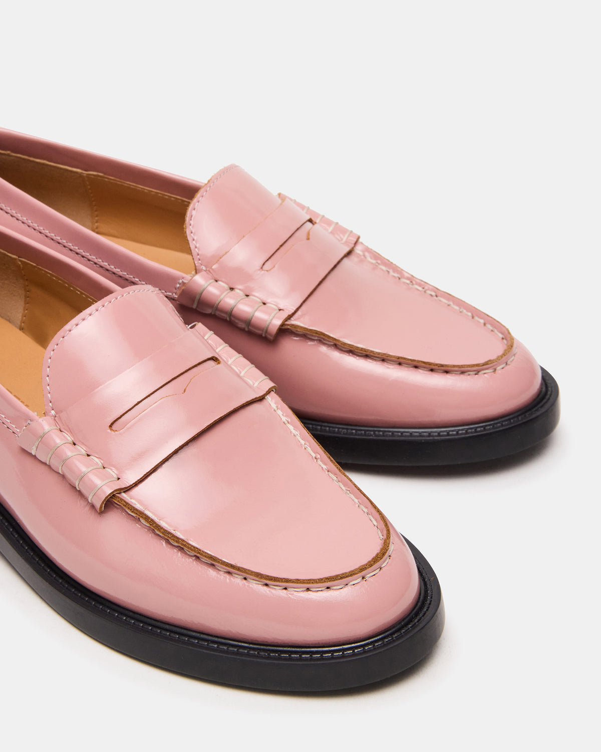 MADISON Light Pink Leather Women's Penny Loafer | Steve Madden