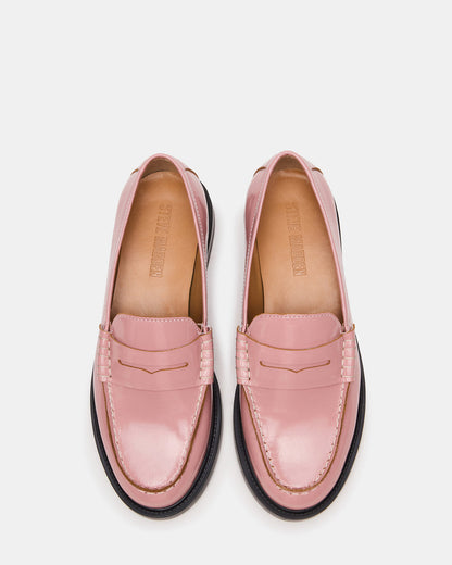 MADISON Light Pink Leather Women's Penny Loafer | Steve Madden