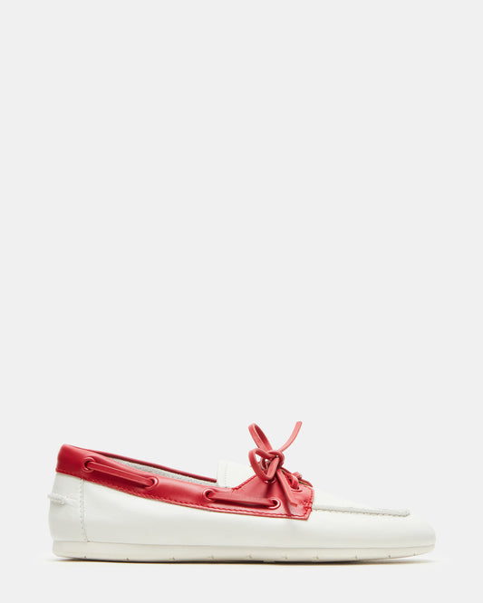 SAG Bone/Red Women's Boat Shoe | Steve Madden
