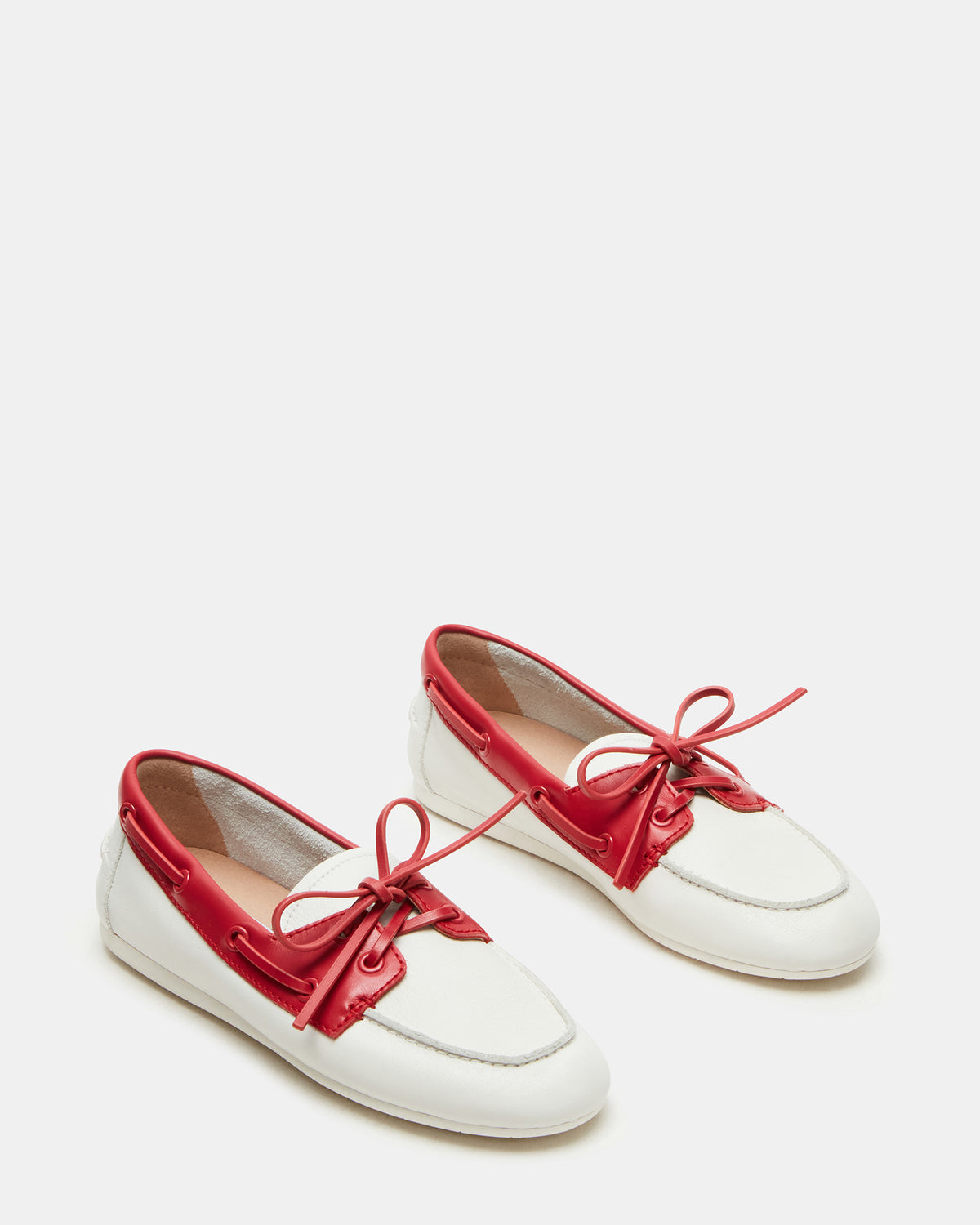 SAG Bone/Red Women's Boat Shoe | Steve Madden