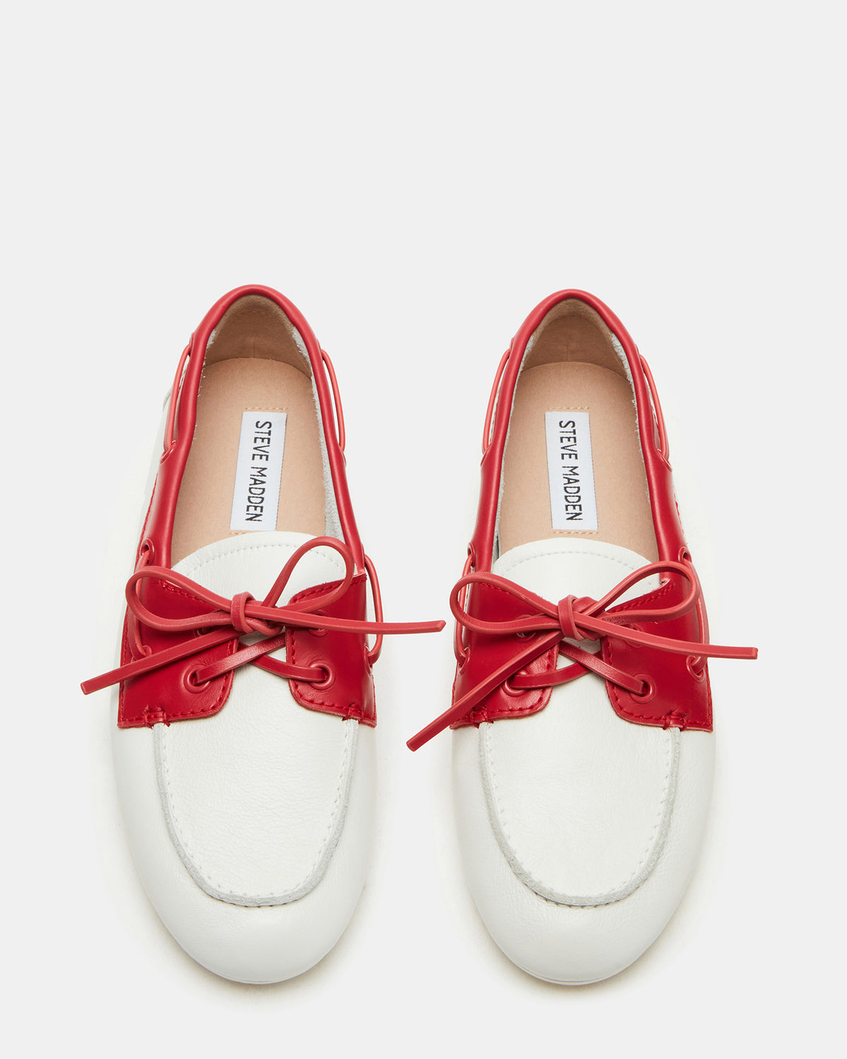 SAG Bone/Red Women's Boat Shoe | Steve Madden