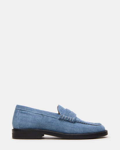 MADISON Denim Fabric Women's Penny Loafer | Steve Madden