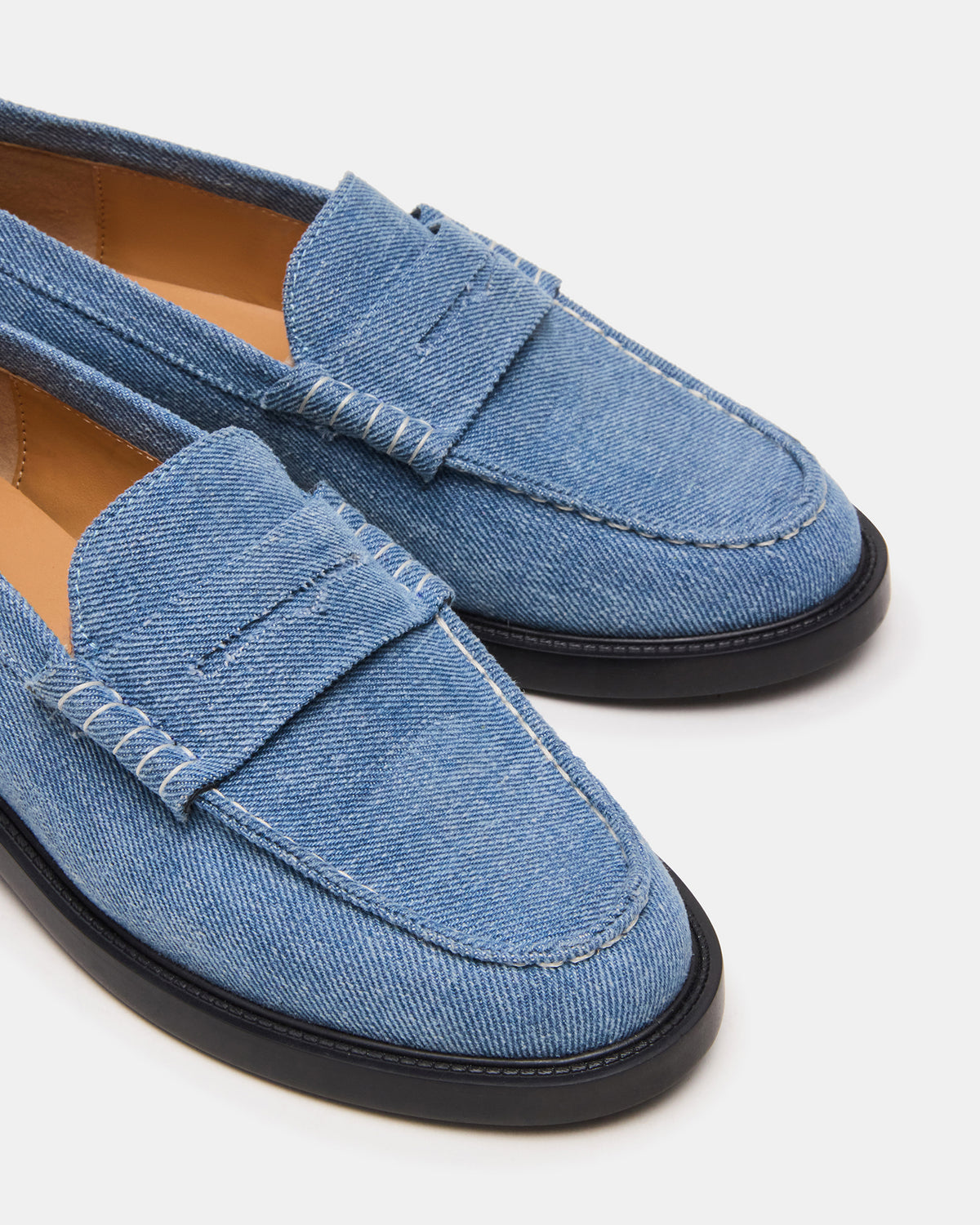 MADISON Denim Fabric Women's Penny Loafer | Steve Madden