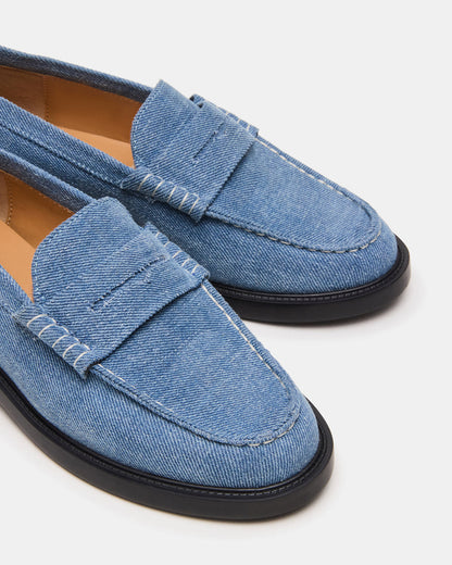 MADISON Denim Fabric Women's Penny Loafer | Steve Madden
