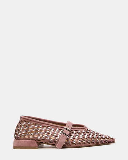 NICO Blush Suede Women's Pointed-Toe Mary Jane Flat | Steve Madden