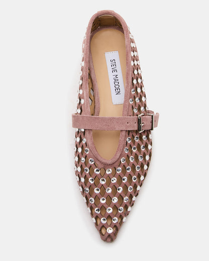 NICO Blush Suede Women's Pointed-Toe Mary Jane Flat | Steve Madden