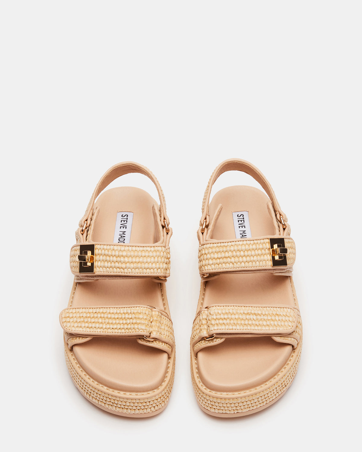 BIGMONA Natural Raffia Leather Women's Platform Sandal | Steve Madden
