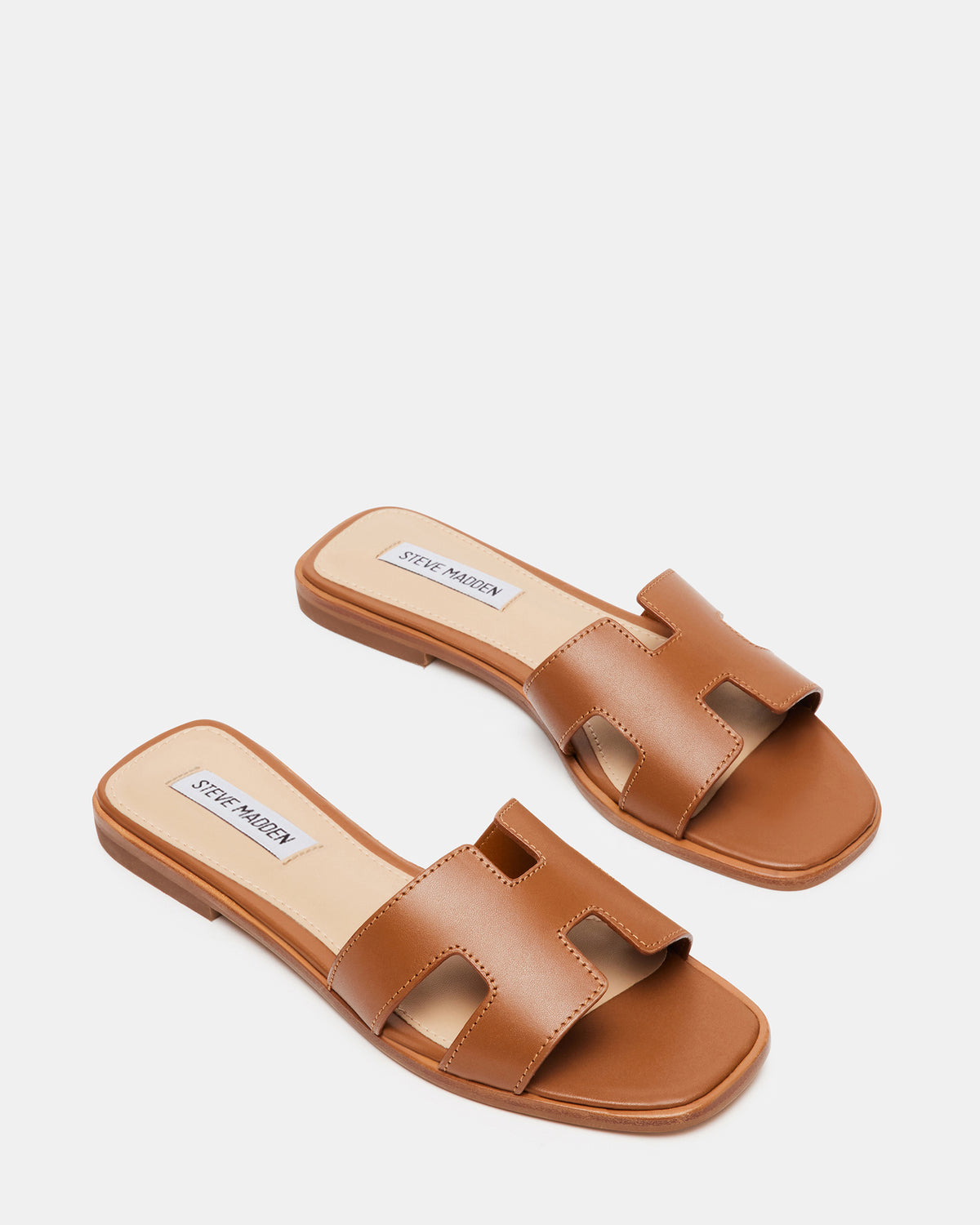 HADYN Cognac Leather Sandal | Women's Designer Sandals | Steve Madden