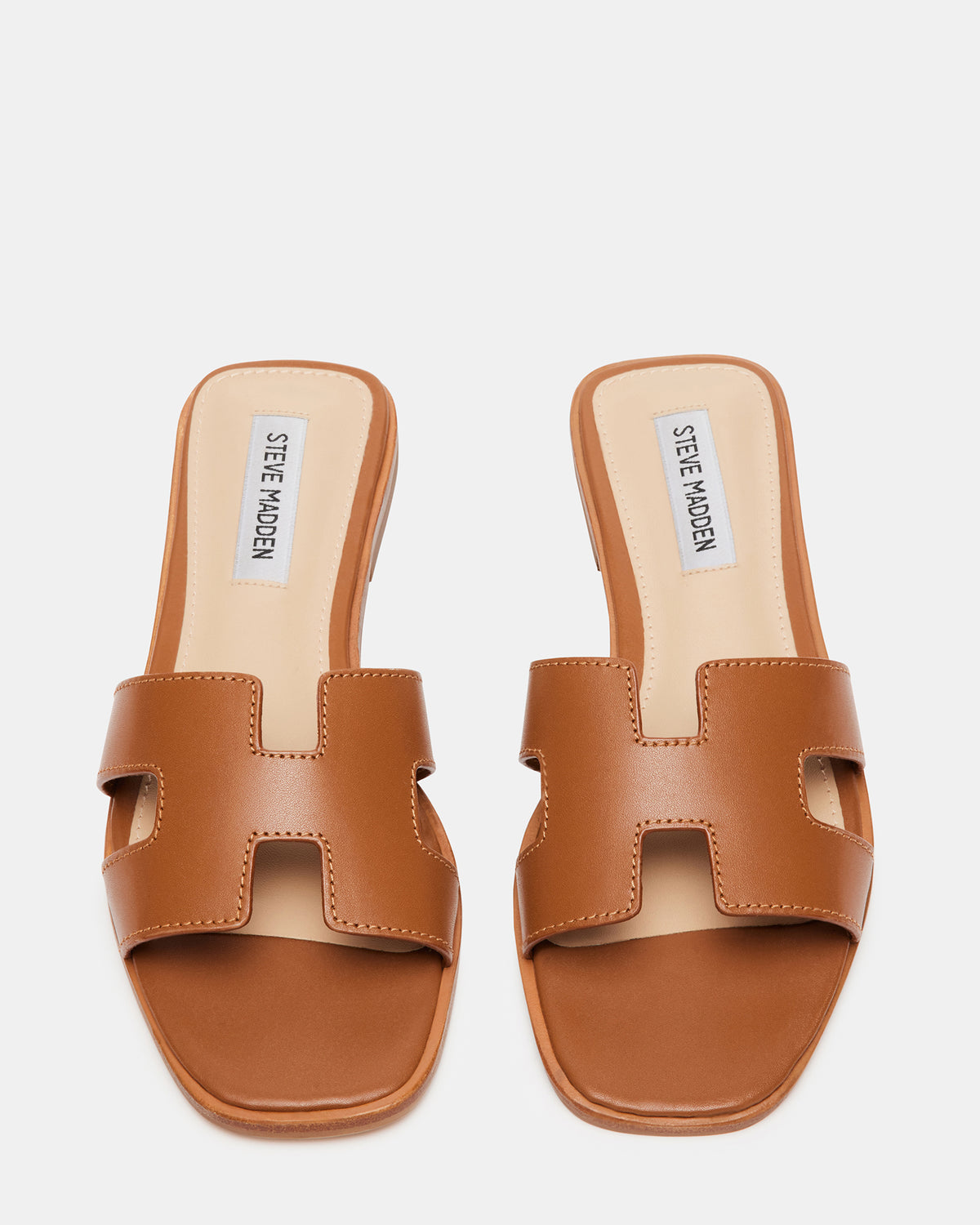 HADYN Cognac Leather Sandal | Women's Designer Sandals | Steve Madden