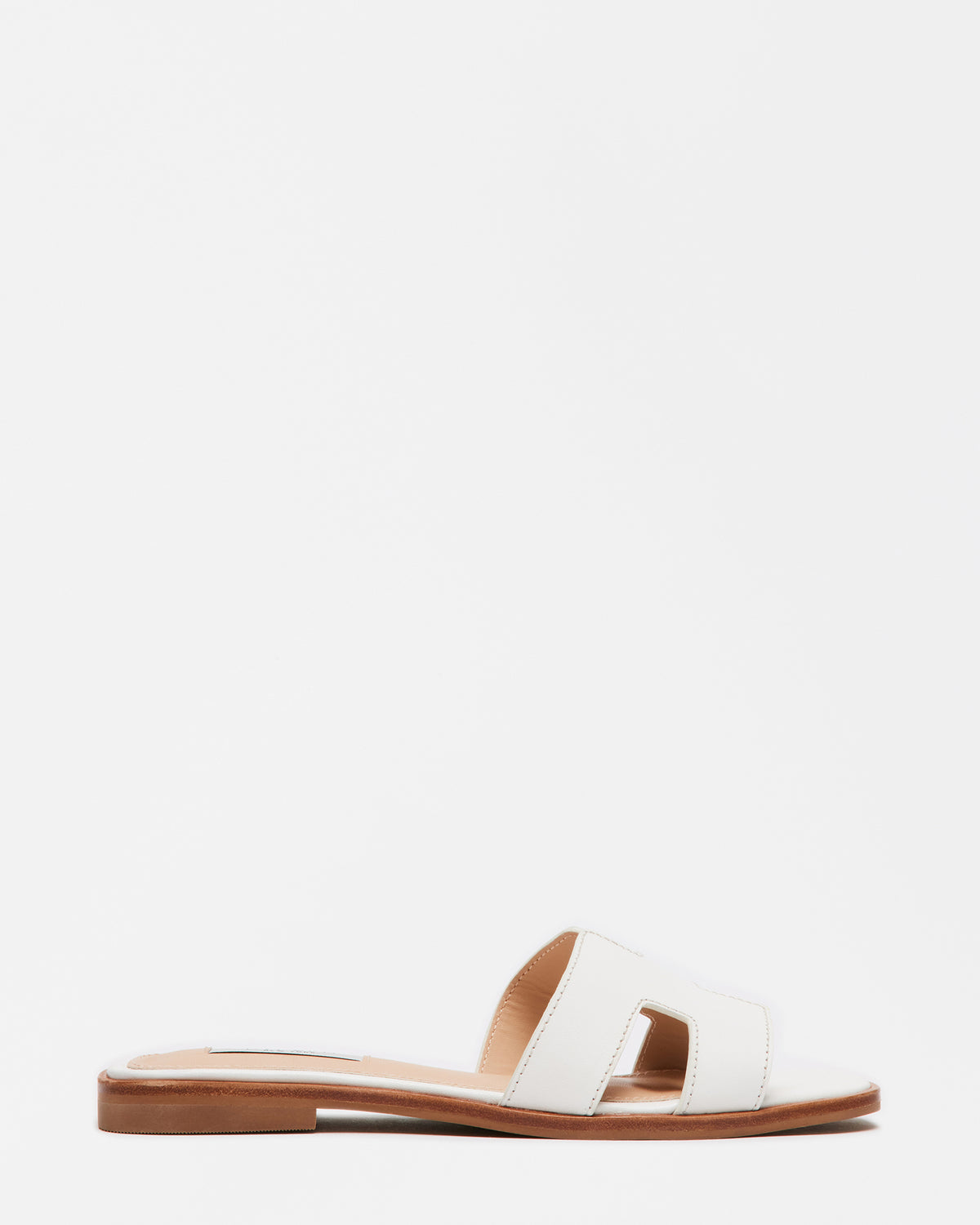 HADYN White Leather Sandal | Women's Designer Sandals | Steve Madden