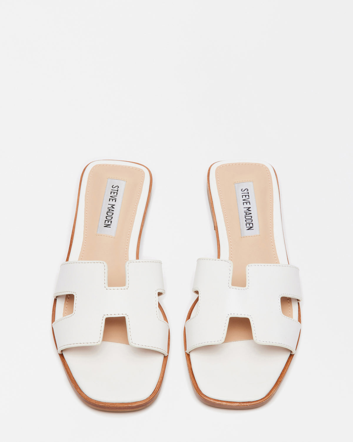 HADYN White Leather Sandal | Women's Designer Sandals | Steve Madden