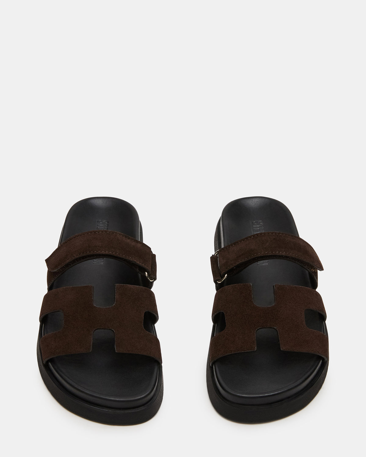 MAYVEN Chocolate Brown Suede Flatform Slide Women's Sandal | Steve Madden