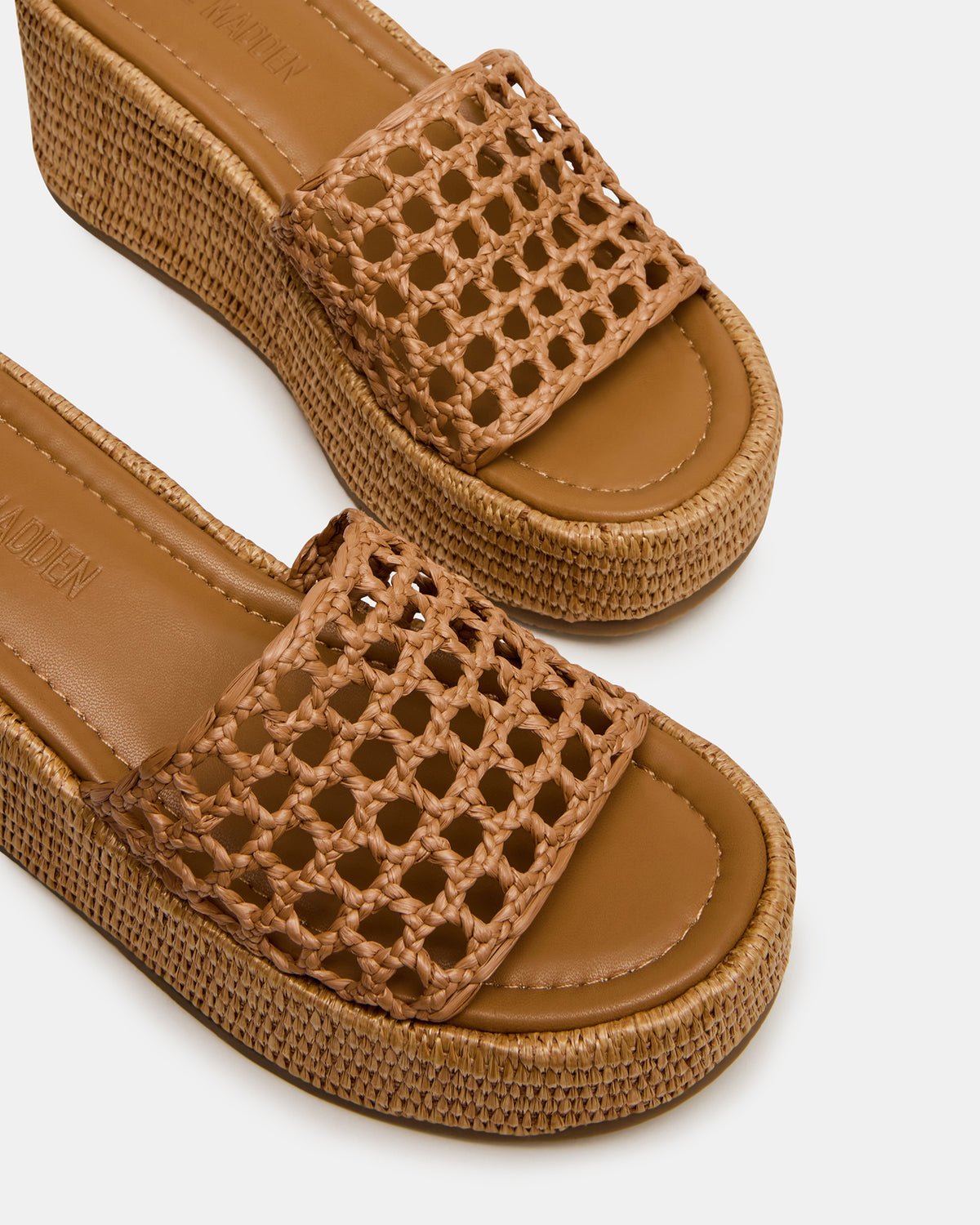 BRANDY Raffia Woven Mule Platform Slide Women's Sandal | Steve Madden