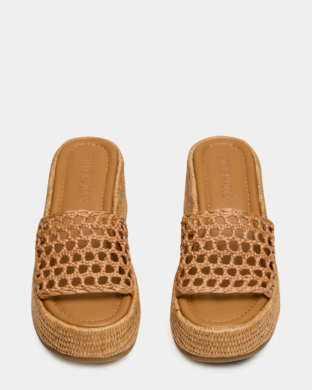BRANDY Raffia Woven Mule Platform Slide Women's Sandal | Steve Madden