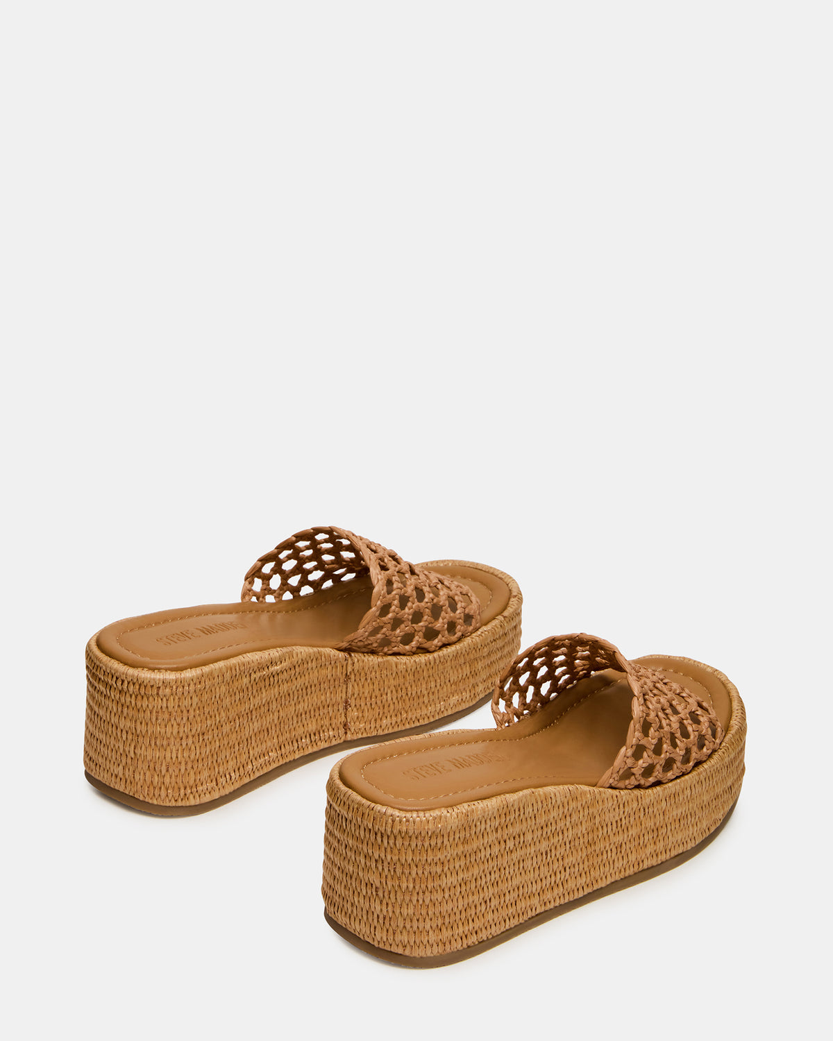 BRANDY Raffia Woven Mule Platform Slide Women's Sandal | Steve Madden