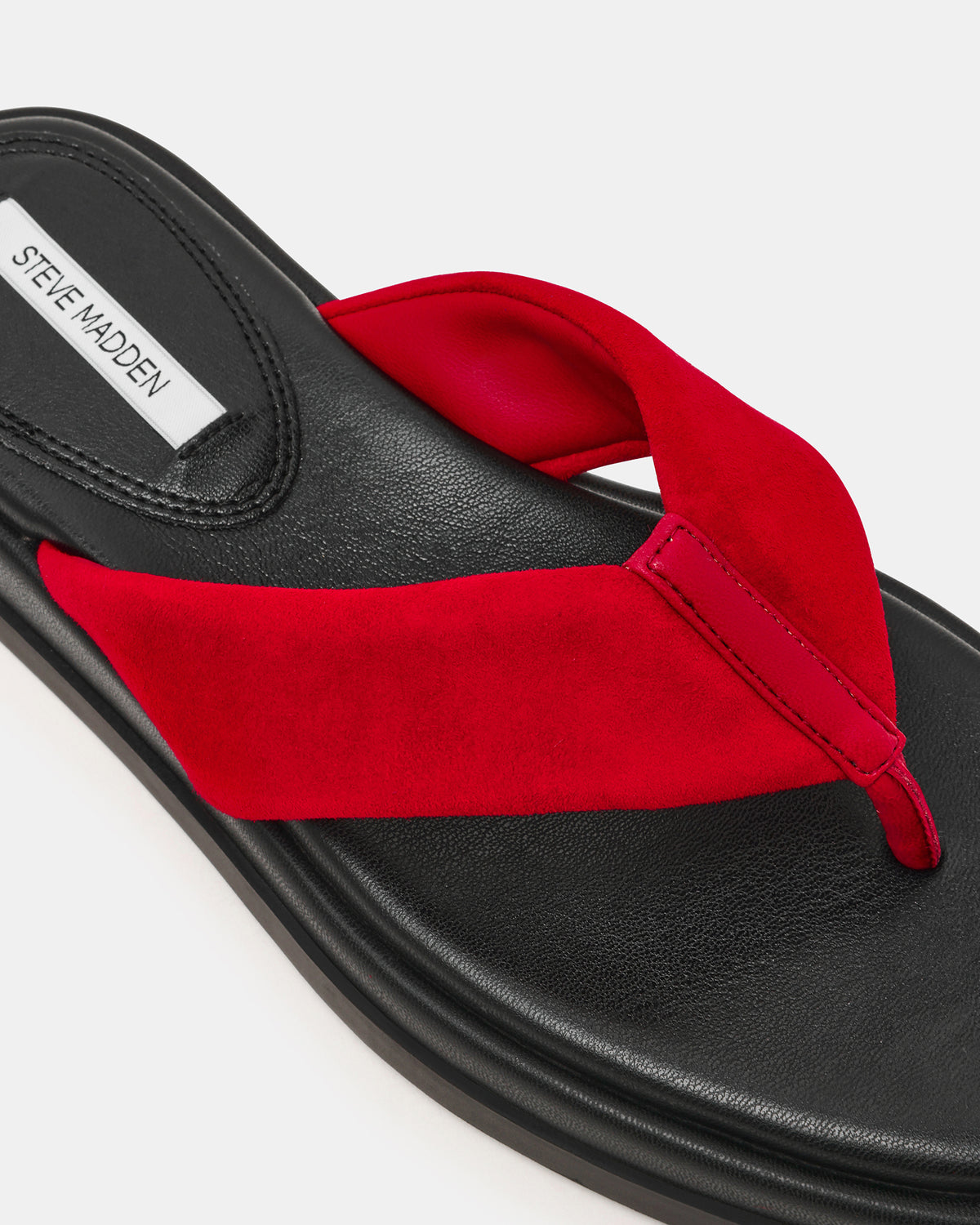 BELLA Red Suede Thong Square-Toe Platform Women's Sandal | Steve Madden