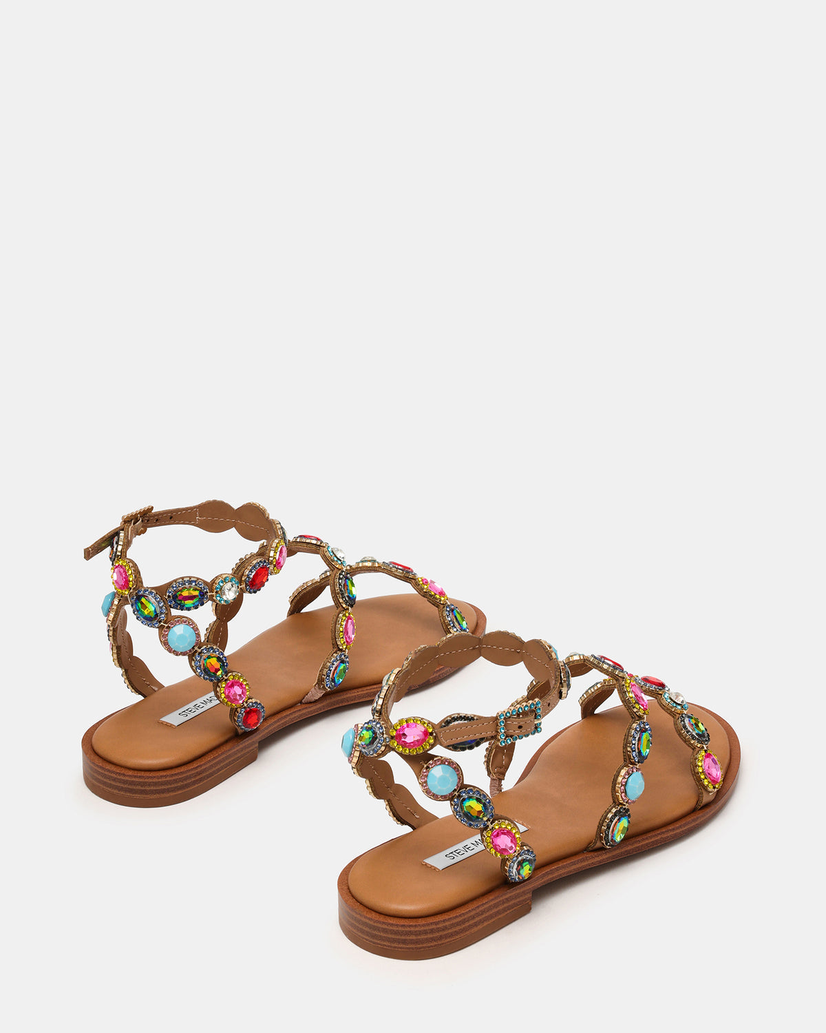 TAWNIE Bright Multi Stone Strappy Ankle Strap Women's Sandal | Steve Madden