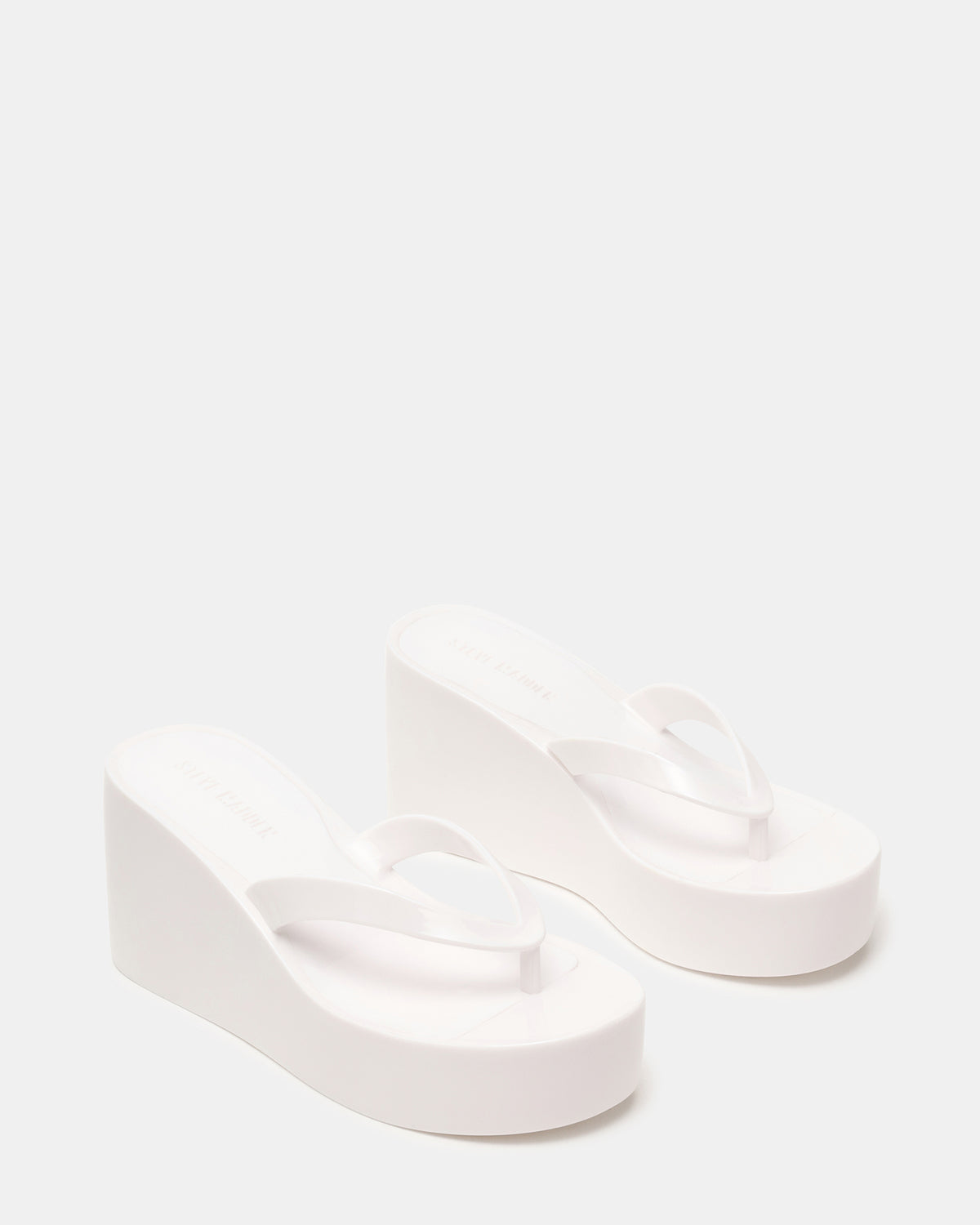 JELLA White Thong Wedge Women's Platform Sandal | Steve Madden