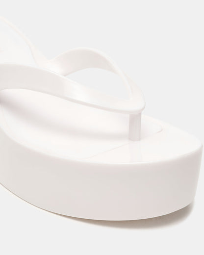 JELLA White Thong Wedge Women's Platform Sandal | Steve Madden