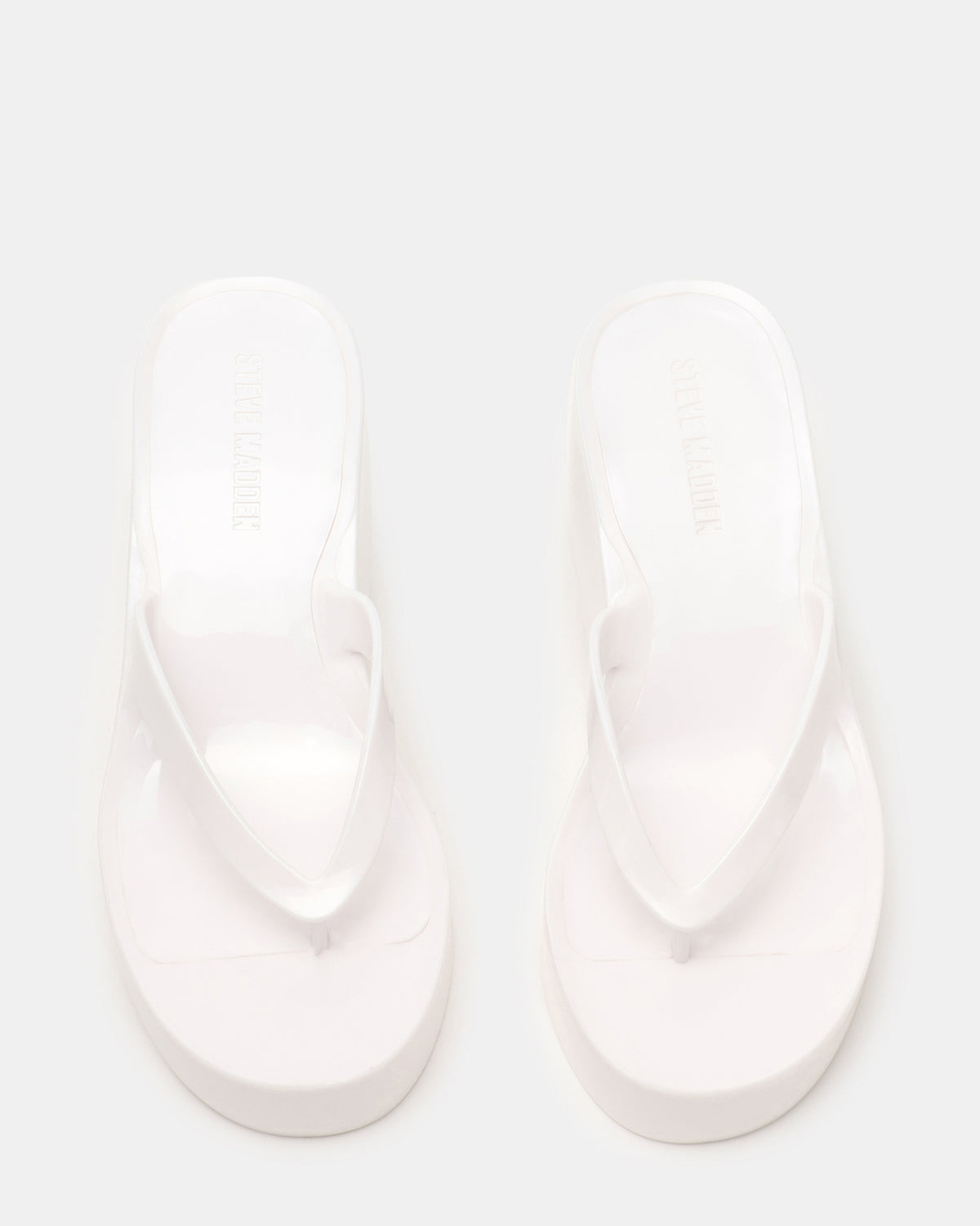 JELLA White Thong Wedge Women's Platform Sandal | Steve Madden