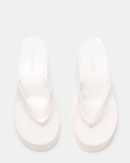 JELLA White Thong Wedge Women's Platform Sandal | Steve Madden