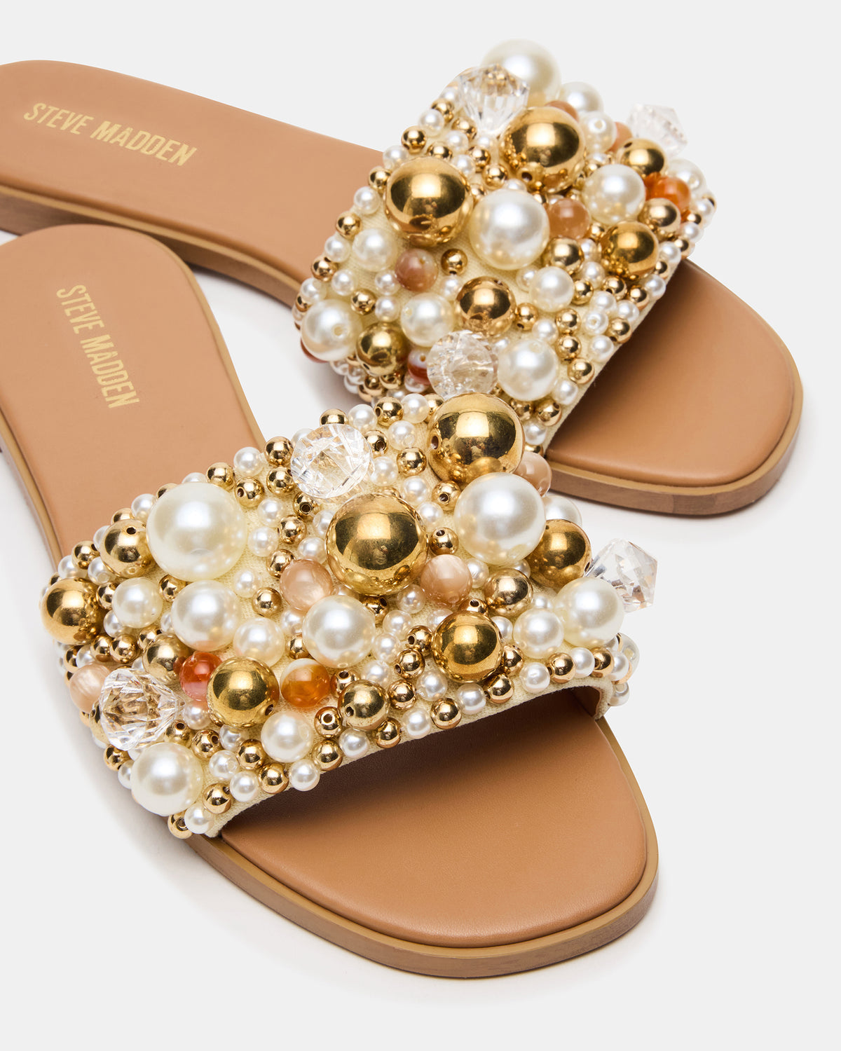 KLIO Coral Multi Ornament Embellished Slide Women's Sandal | Steve Madden