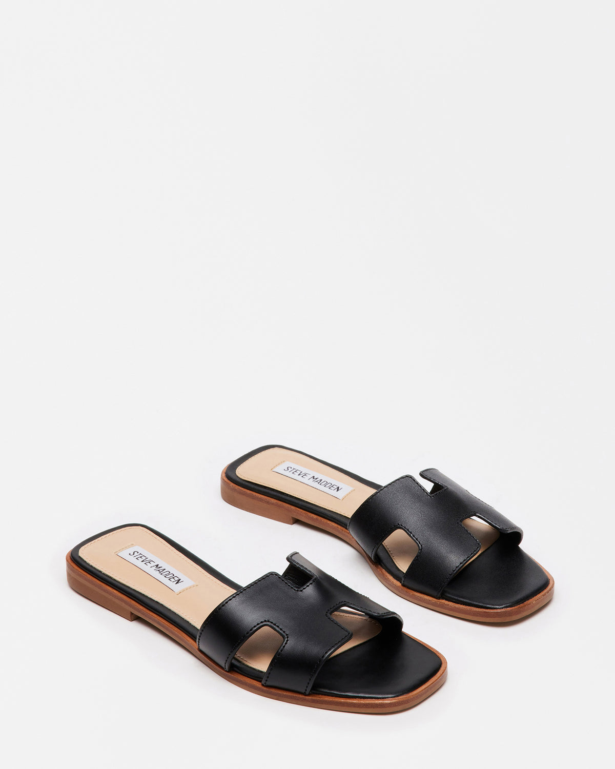 HADYN Black Leather Sandal | Women's Designer Sandals | Steve Madden