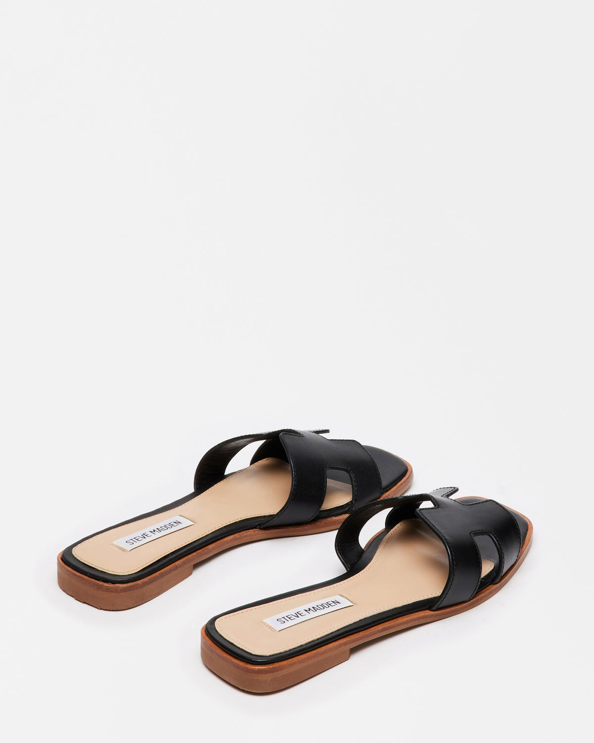 HADYN Black Leather Sandal | Women's Designer Sandals | Steve Madden