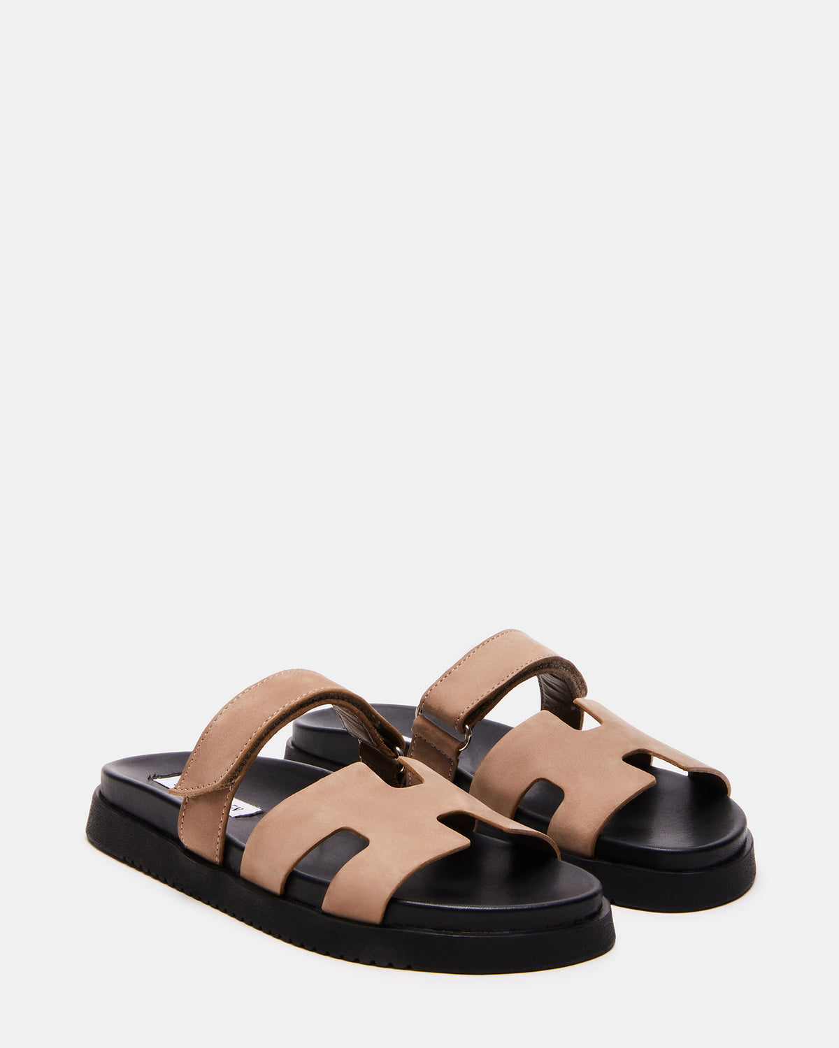 MAYVEN Tan Nubuck Flatform Slide Women's Sandal | Steve Madden