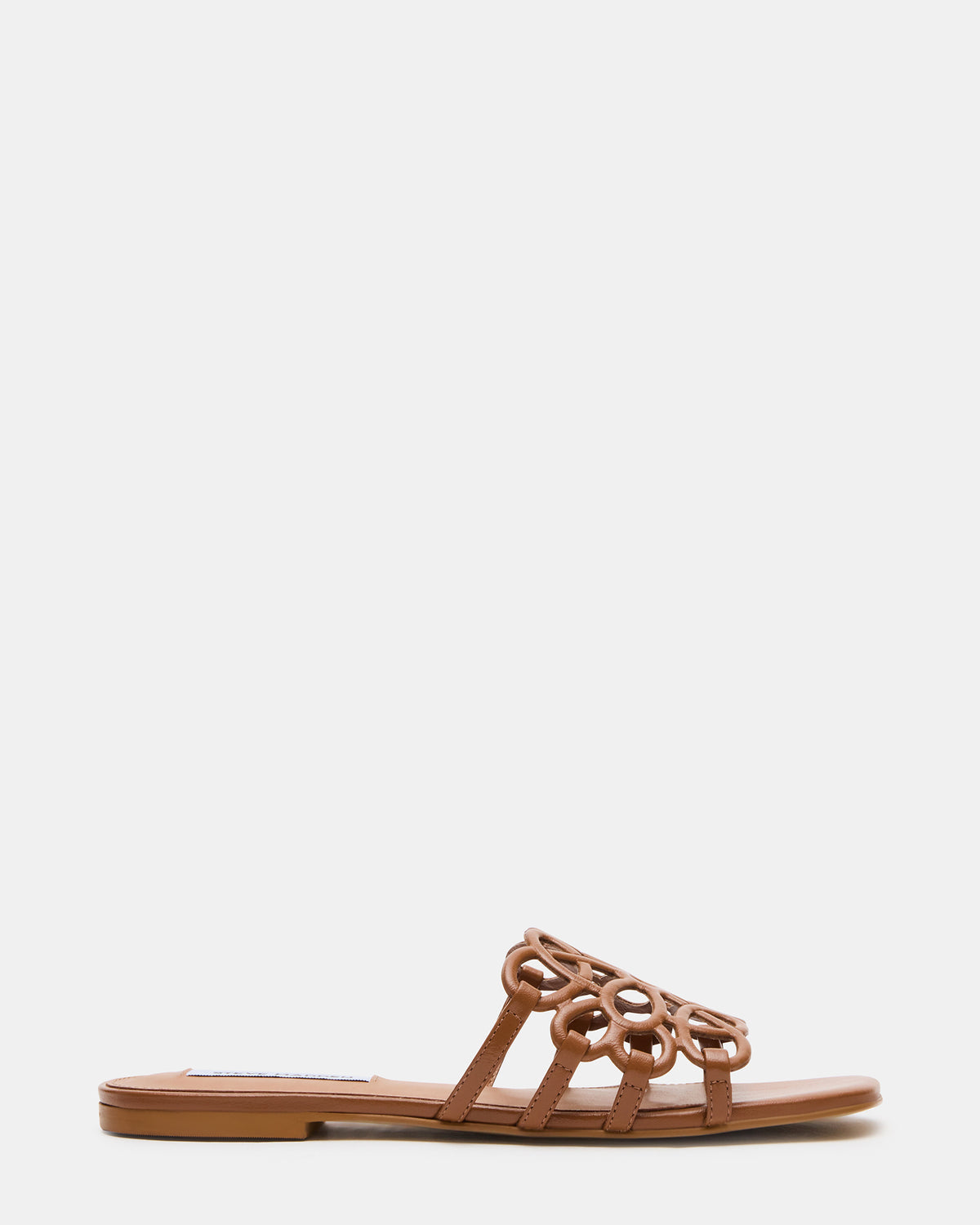 LOTUS Tan Leather Square-Toe Slide Women's Sandal | Steve Madden