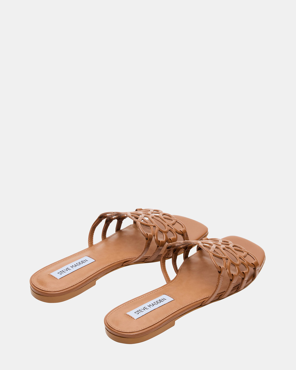 LOTUS Tan Leather Square-Toe Slide Women's Sandal | Steve Madden