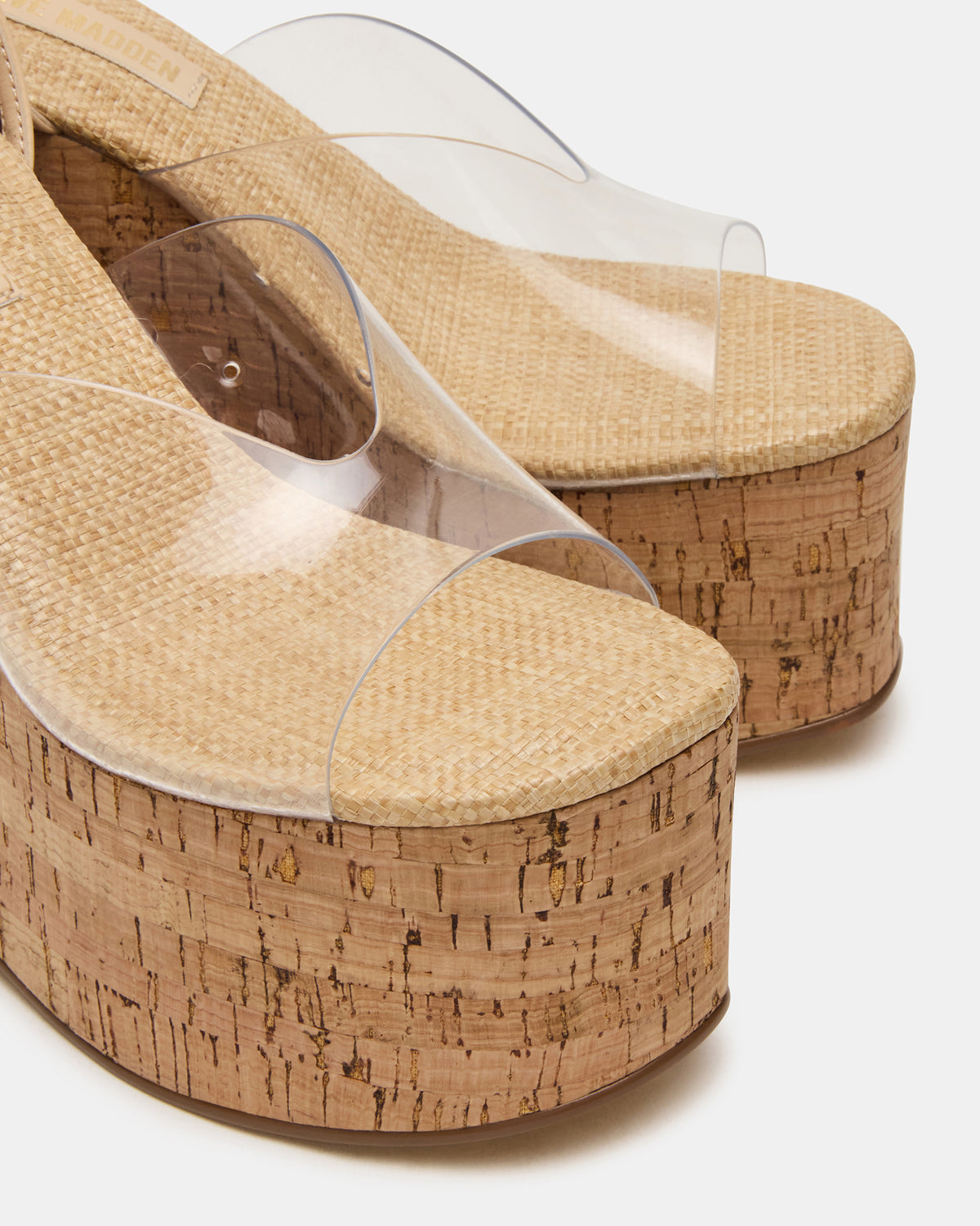 SINAI Clear Square-Toe Platform Wedge Strappy Women's Sandal | Steve Madden
