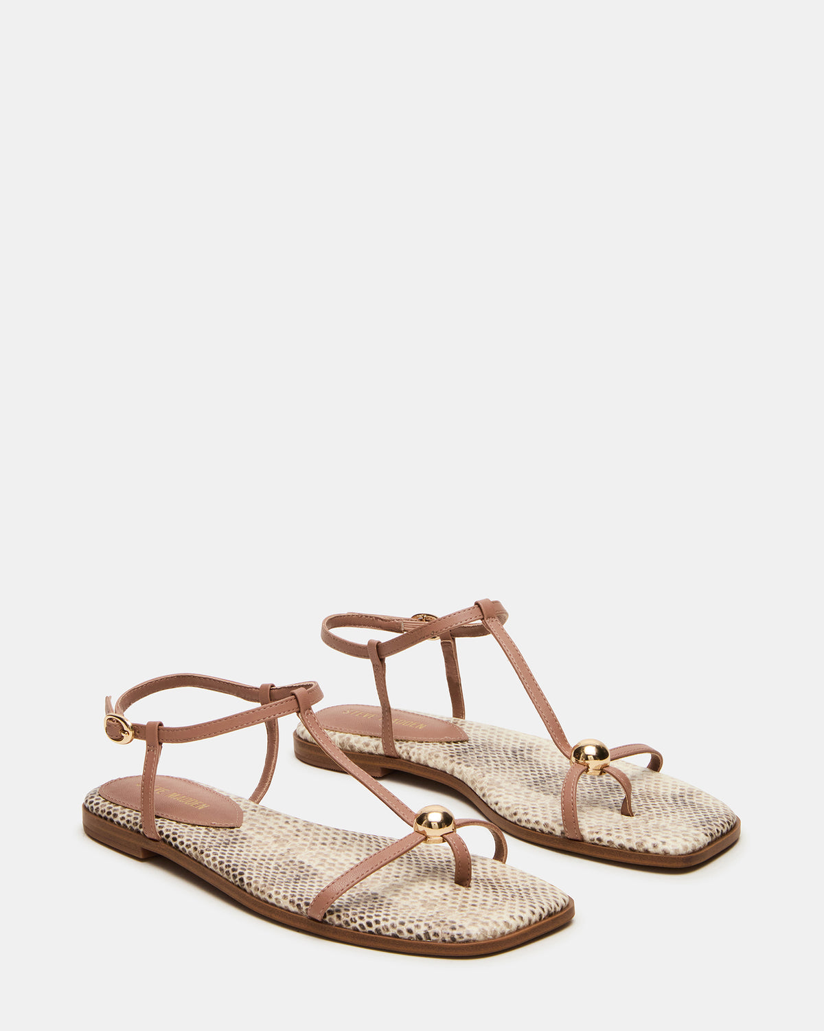 RITZY Natural Snake Square-Toe Strappy Women's Sandal | Steve Madden