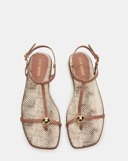 RITZY Natural Snake Square-Toe Strappy Women's Sandal | Steve Madden